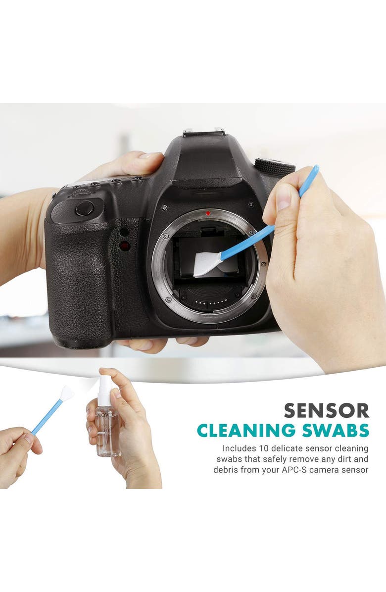 MOVO Deluxe Essentials Camera Sensor Cleaning Kit for DSLR Cameras, Alternate, color, Black