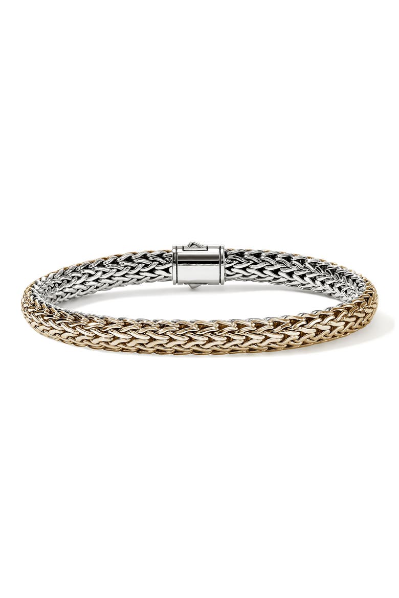 Icon Bracelet, Reversible, Diamonds, 6.5mm, Alternate, color, SILVER AND GOLD