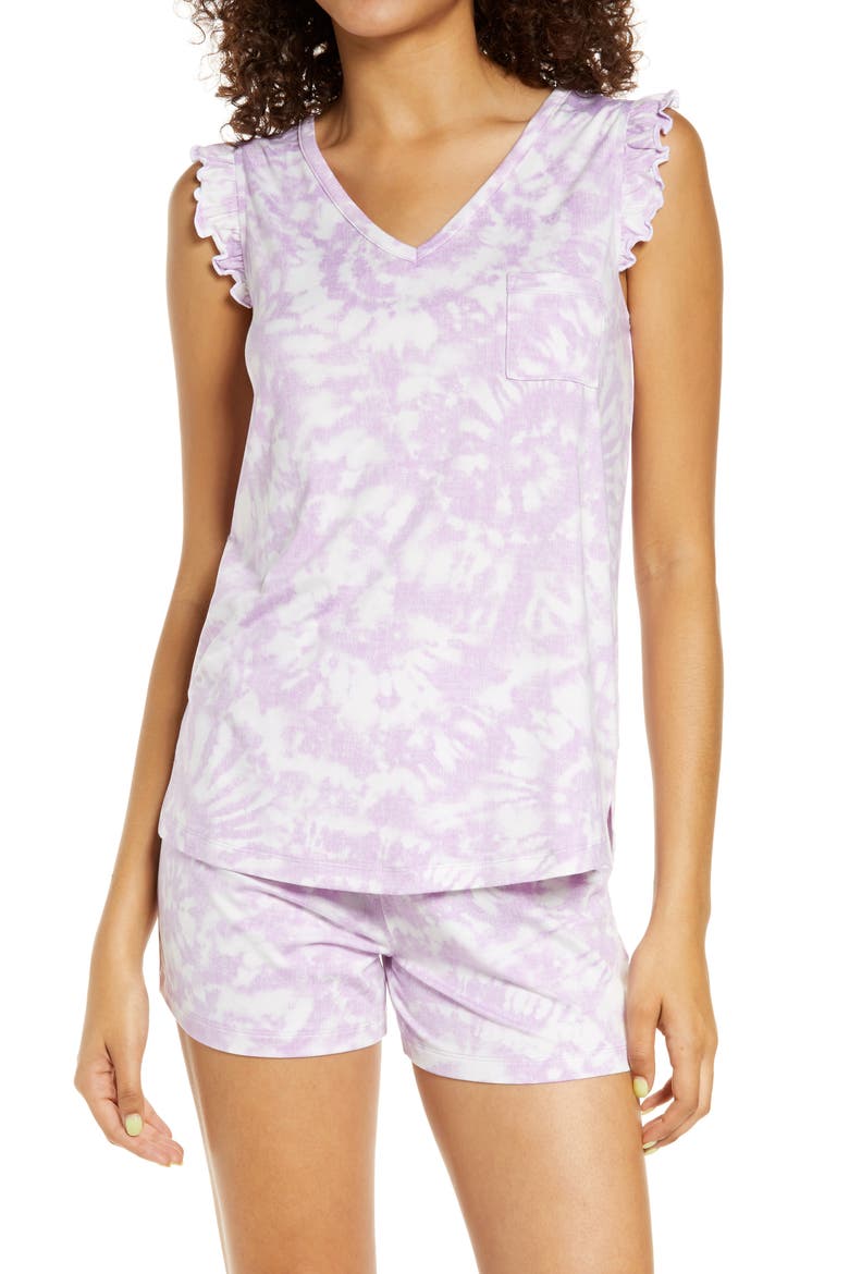 Stripe Short Pajamas, Main, color, BANSHEE TIE DYE CROCUS PETAL