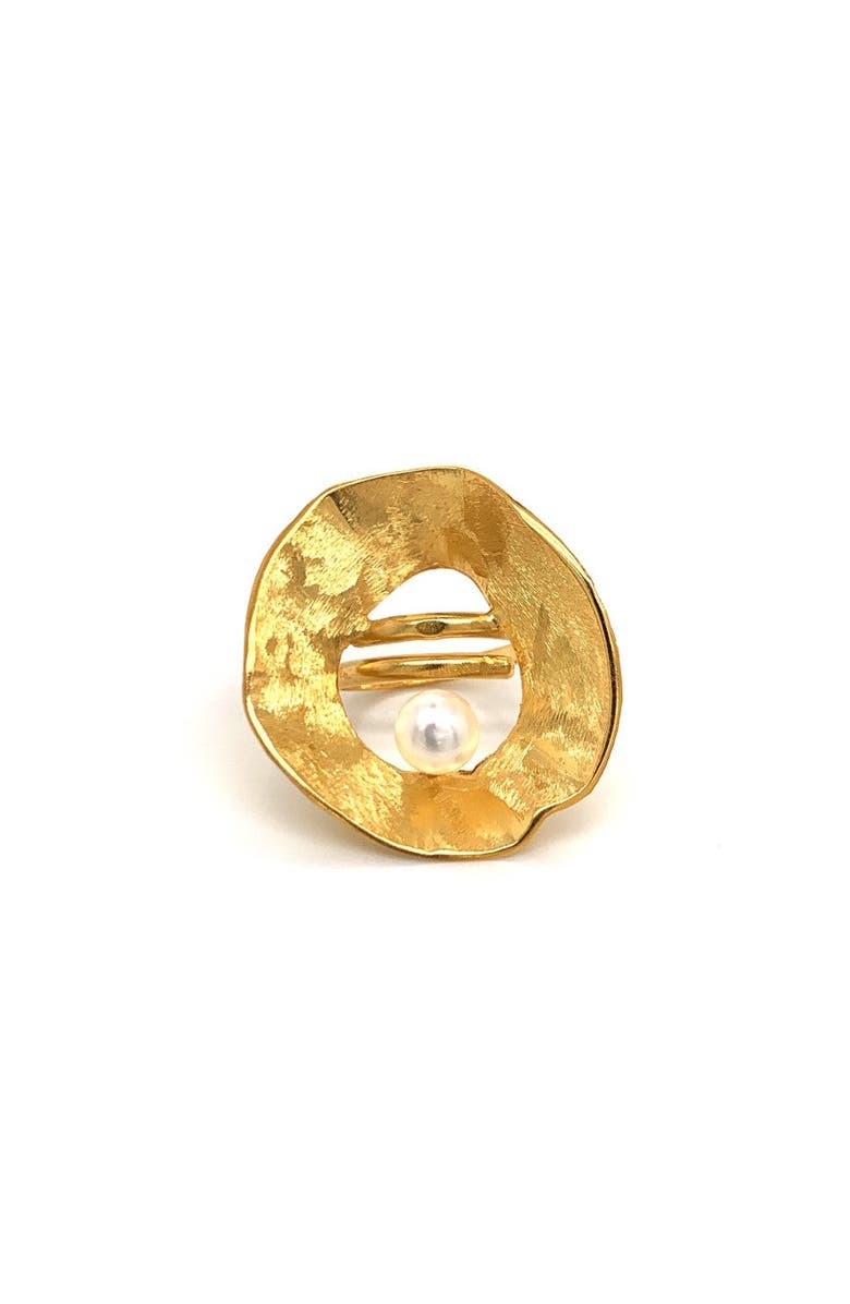 Esin Akan Sea & Moon Medium Ring, Sterling Silver with Gold Plate, Main, color, Gold Plated