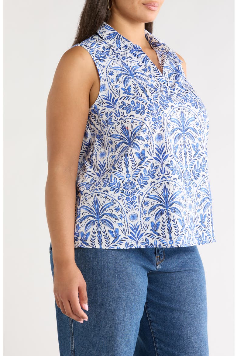 Romina Floral Print Sleeveless Top, Alternate, color, BLUE-WHTE-MULTI
