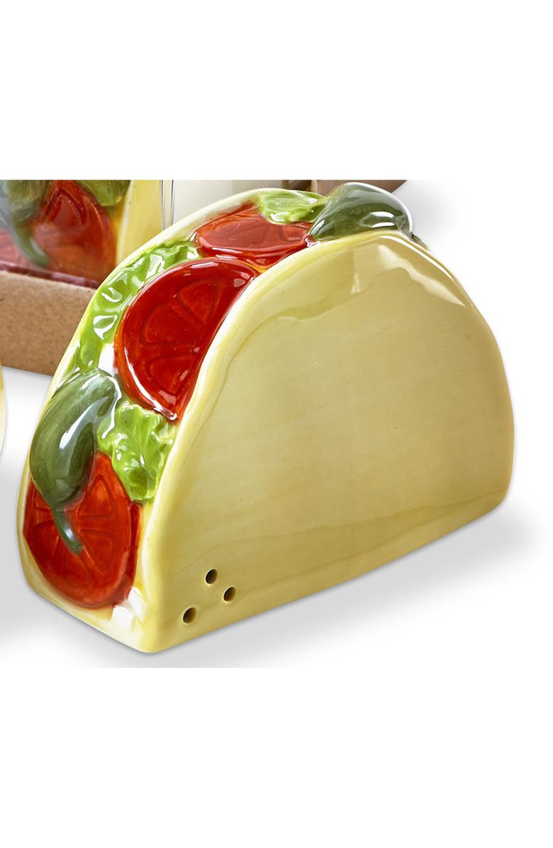 tag Taco Ceramic Decorative Salt and Pepper Shaker Set, Alternate, color, Multicolored