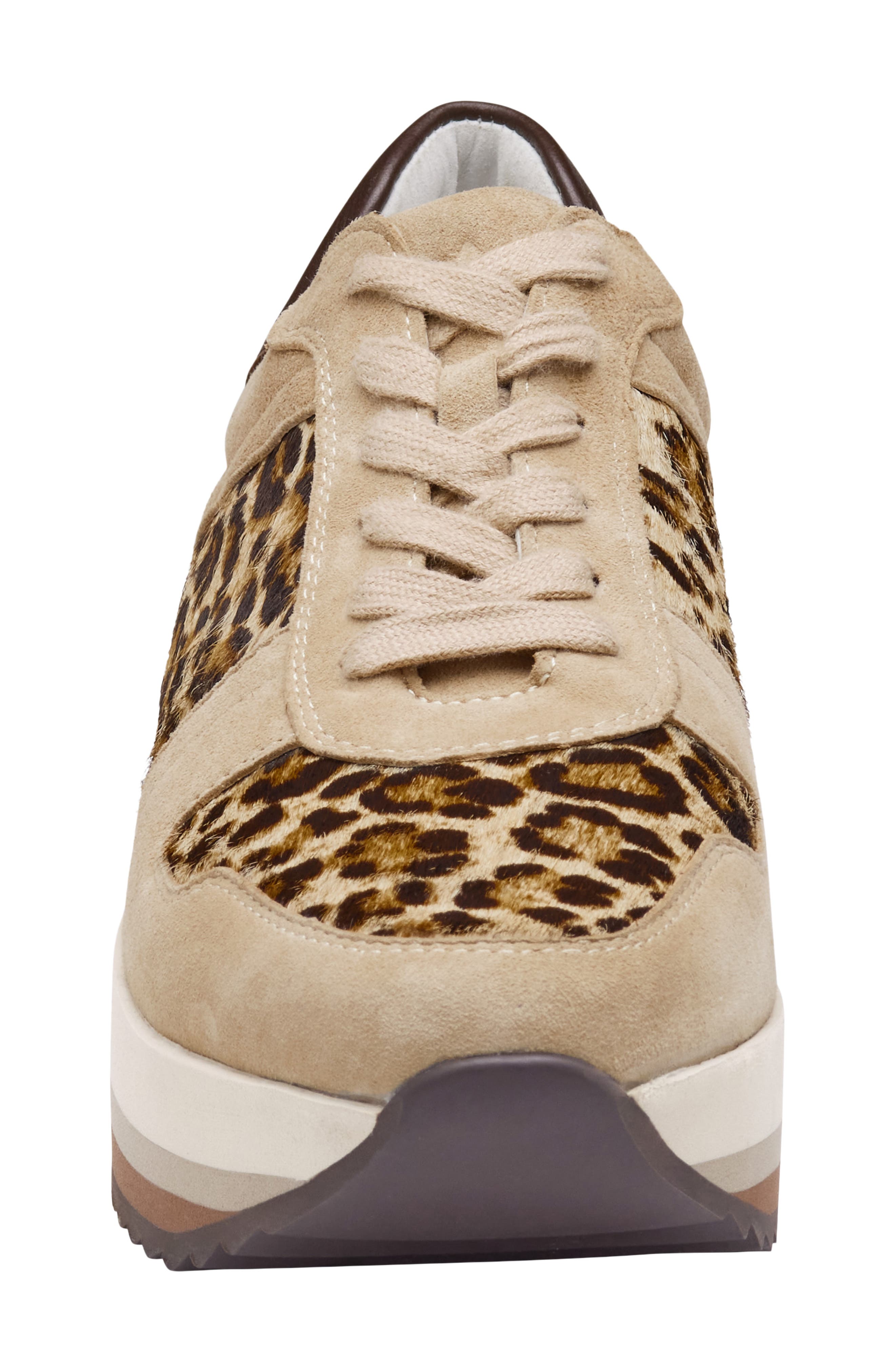 Gracie Colorblock Sneaker, Alternate, color, SAND SUEDE/LEOPARD CALF HAIR