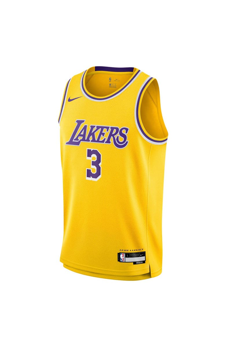 Nike Youth Nike Anthony Davis Gold Los Angeles Lakers Swingman Jersey - Icon Edition, Alternate, color,