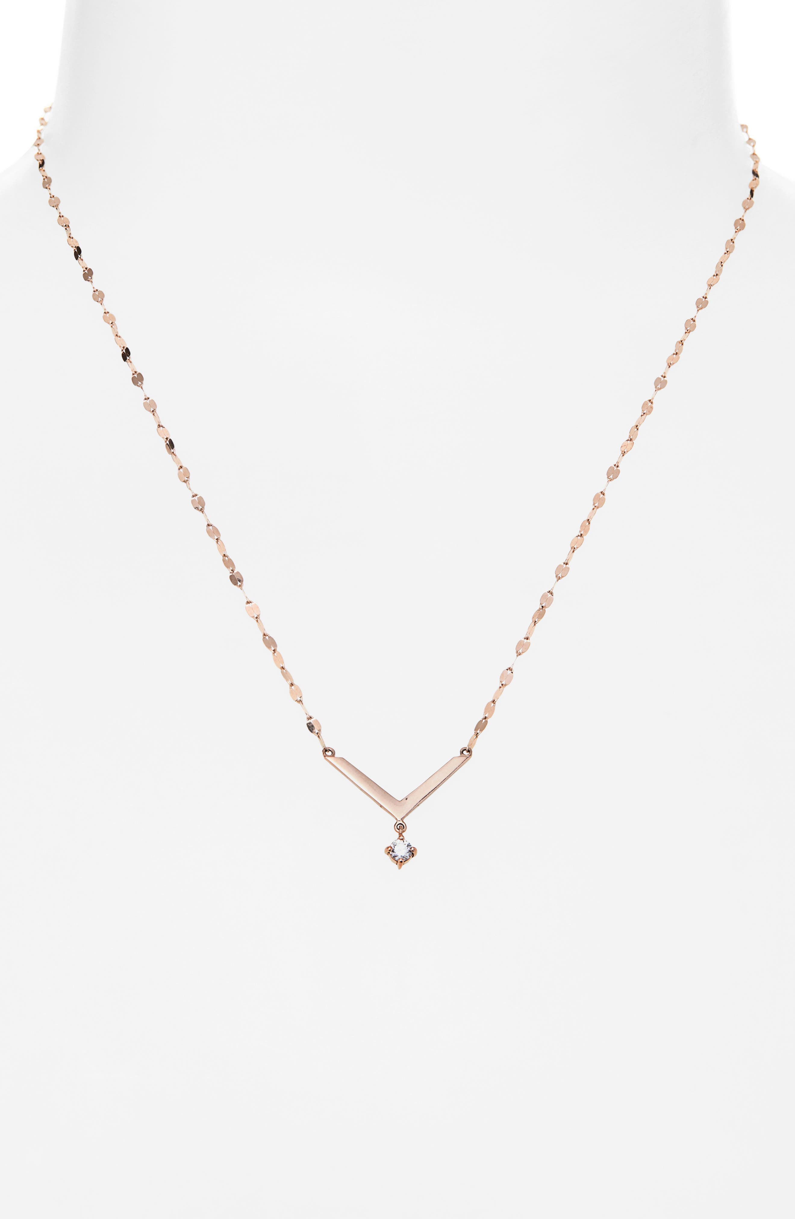 LANA 14K Rose Gold Diamond V-Bar Pendant Necklace (Women) | Nordstromrack
