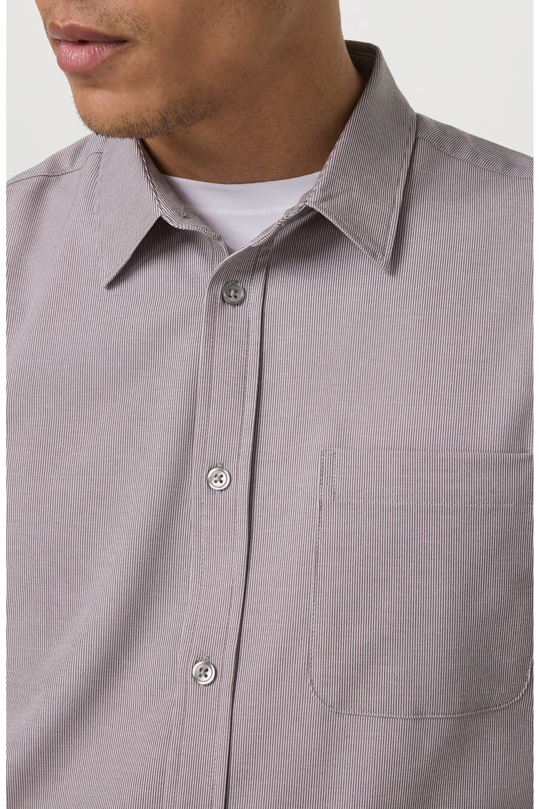 Short Sleeve Bridge Button-Up Shirt, Alternate, color, SABLE MINI STRIPE