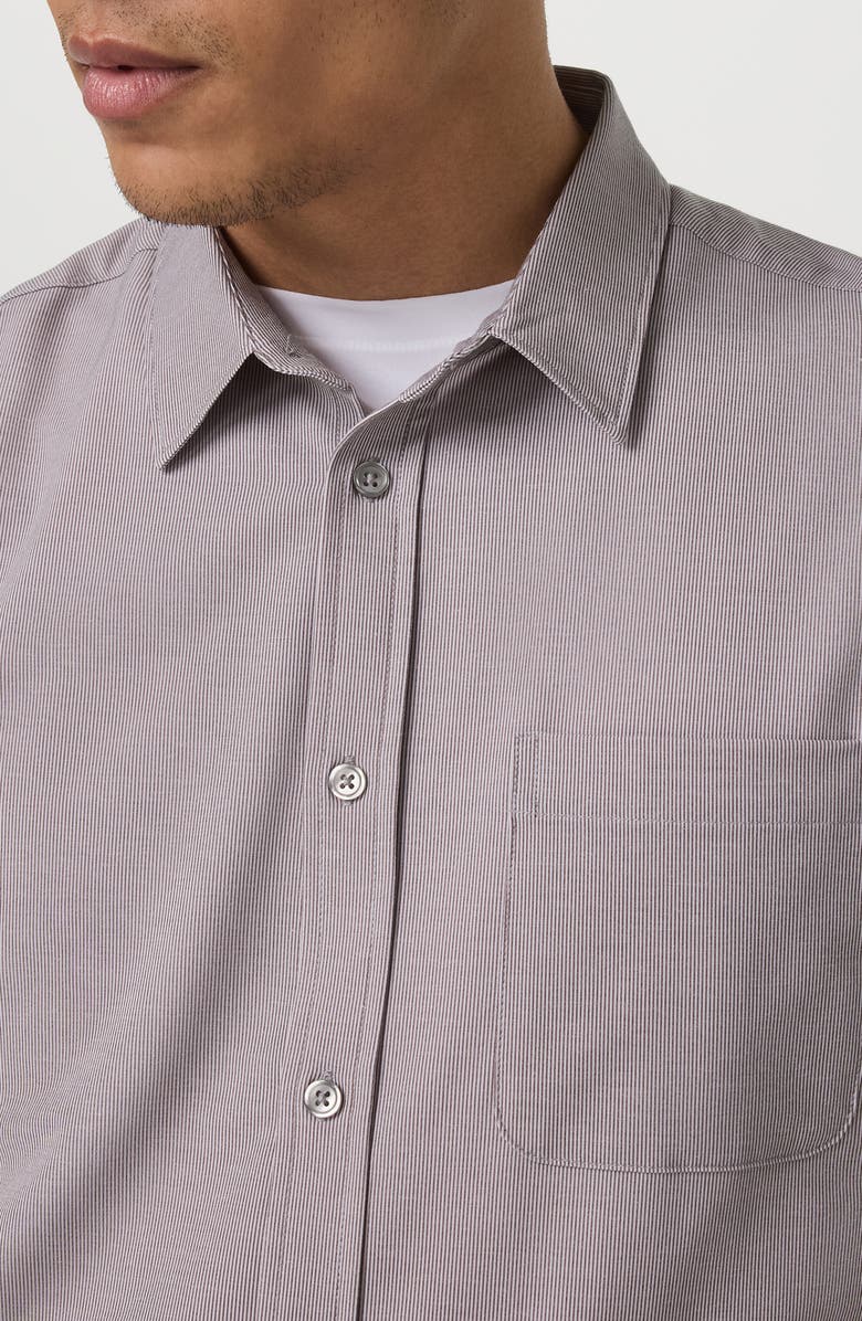 Vuori Short Sleeve Bridge Button-Up Shirt, Alternate, color, Sable Mini Stripe