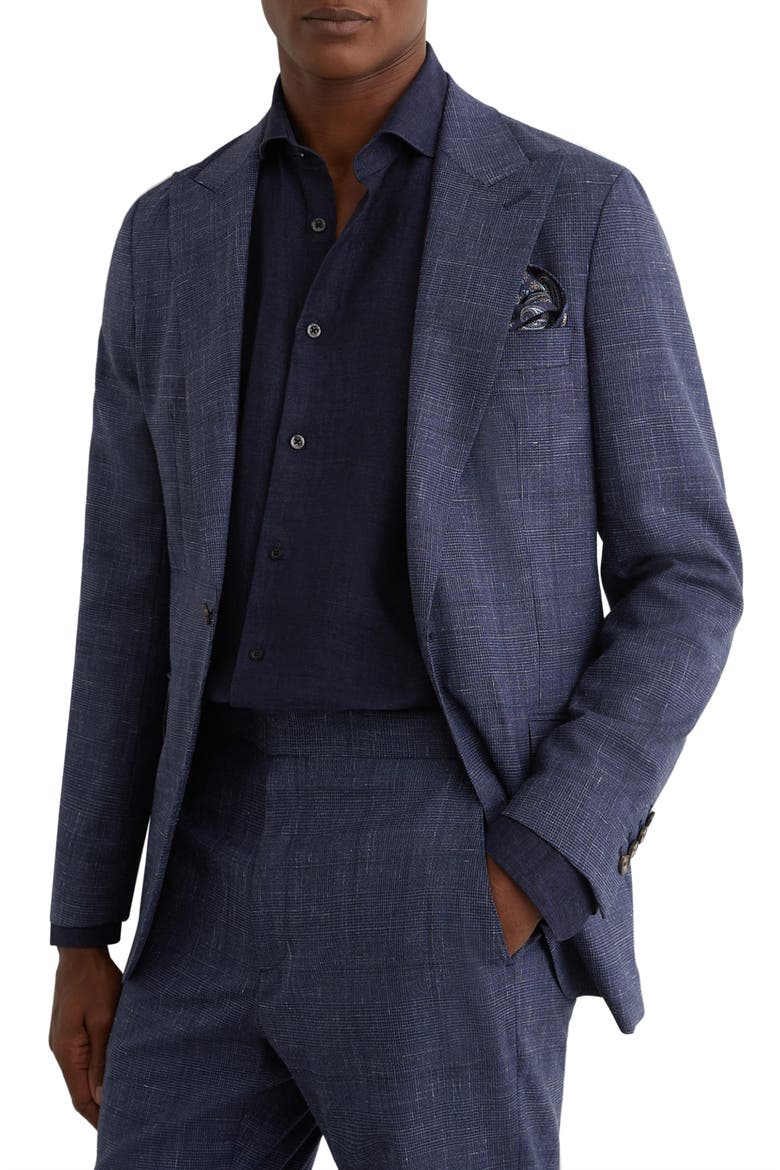 Penso Glen Plaid Sport Coat, Main, color, NAVY