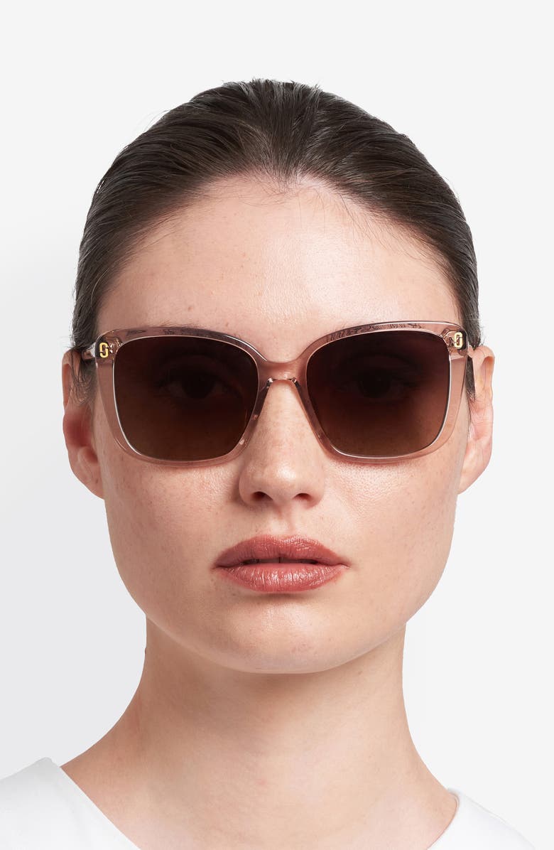 Marc Jacobs 56mm Gradient Butterfly Sunglasses, Alternate, color, Nude/ Brown Sf