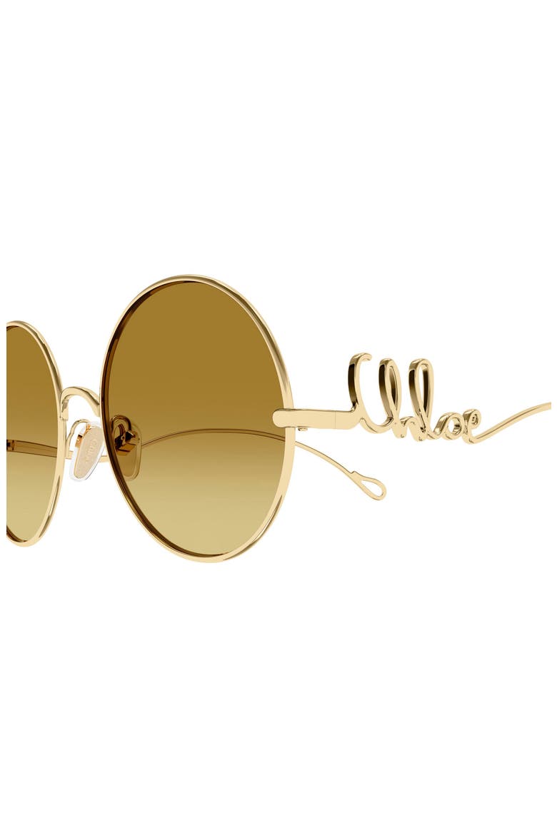 56mm Gradient Round Sunglasses, Alternate, color, GOLD