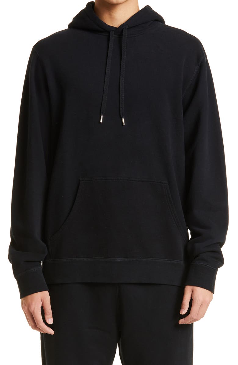 Sunspel Men's Cotton French Terry Hoodie, Main, color, Black