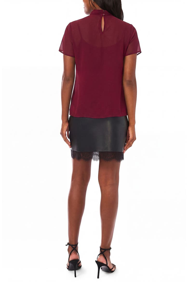 Flutter Sleeve Chiffon Top, Alternate, color, CRISP MERLOT