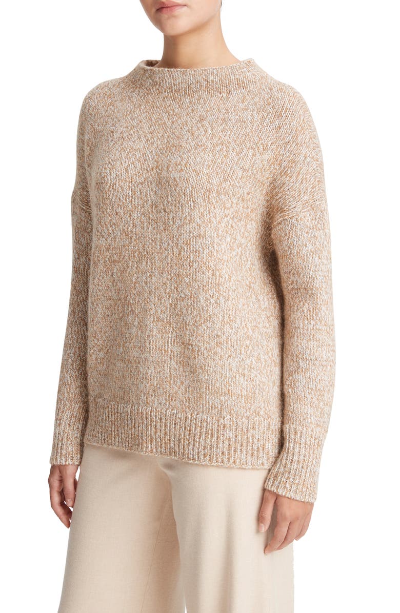 Vince Marled Wool Blend Funnel Neck Sweater, Alternate, color,