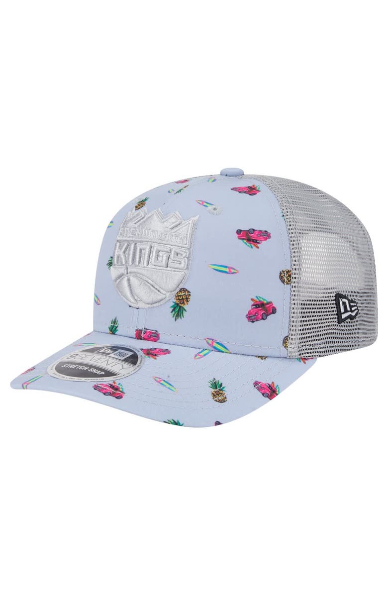 New Era Men's New Era Light Blue/Gray Sacramento Kings Adventure Aloha Pattern 9SEVENTY Stretch-Snap Hat, Main, color, Light Blue