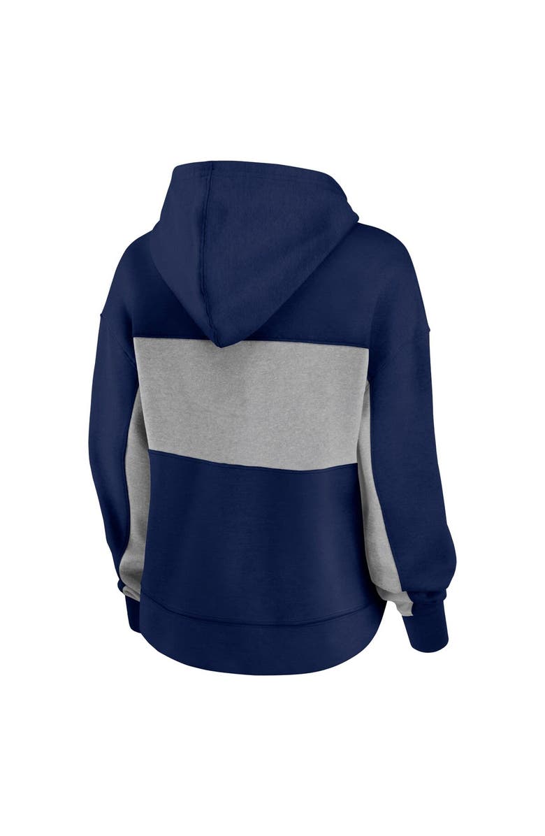 FANATICS Women's Fanatics Branded  Navy New England Patriots Filled Stat Sheet Lighweight Modest Crop Hoodie, Alternate, color, Navy