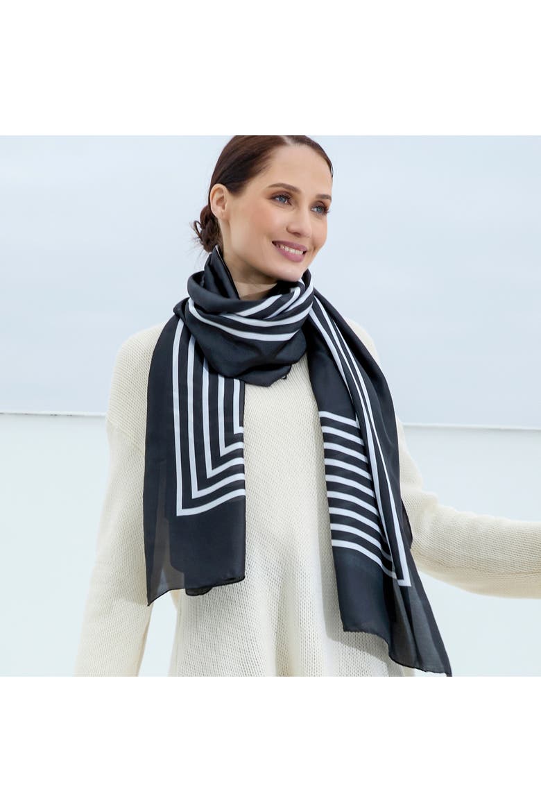 The Mia Scarf, Main, color, Black/White