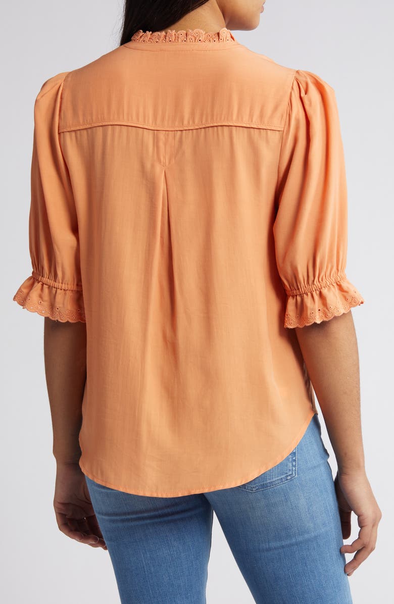 Wit & Wisdom Eyelet Accent Top, Alternate, color, Autumn Sunset