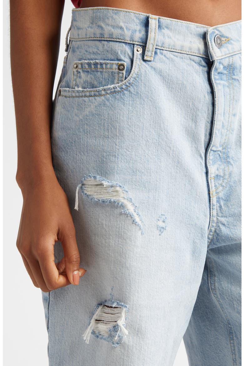 Marsha Destroyed Cutoff Denim Bermuda Shorts, Alternate, color, CLOUD BLUE