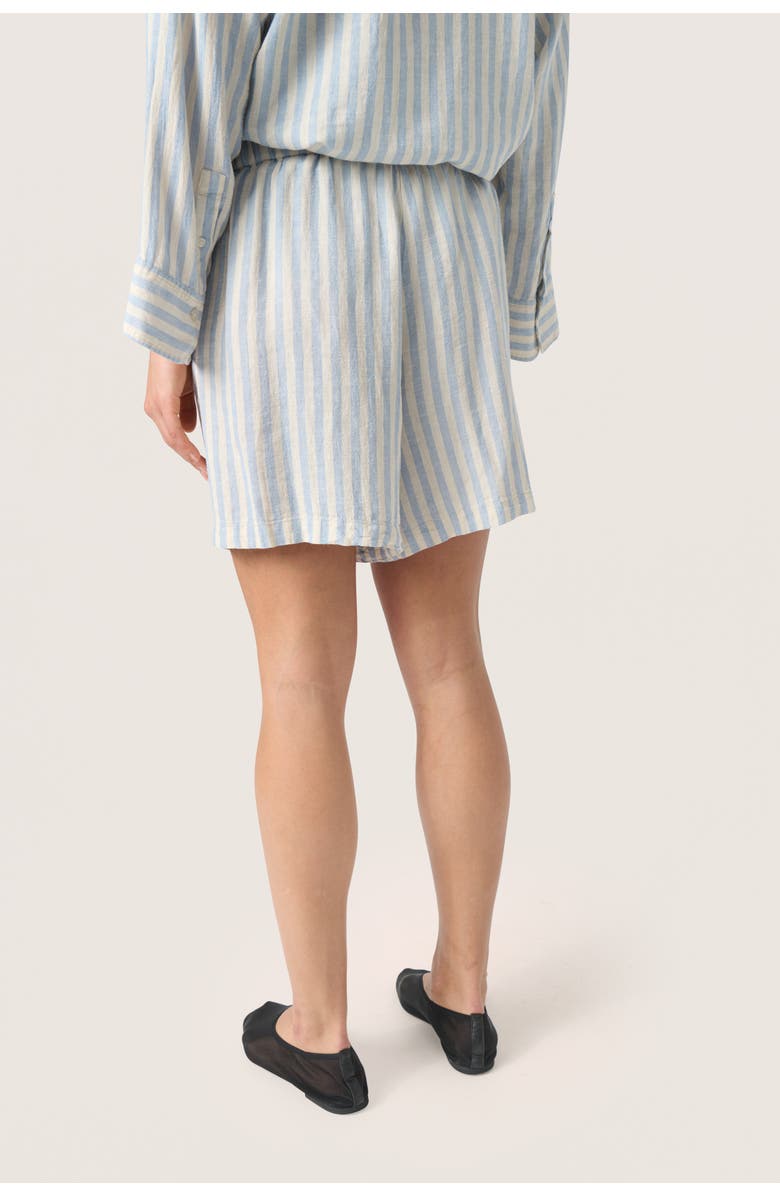 Soaked in Luxury Belira Wide Leg Elastic Waist Shorts, Alternate, color, Skyway Stripes