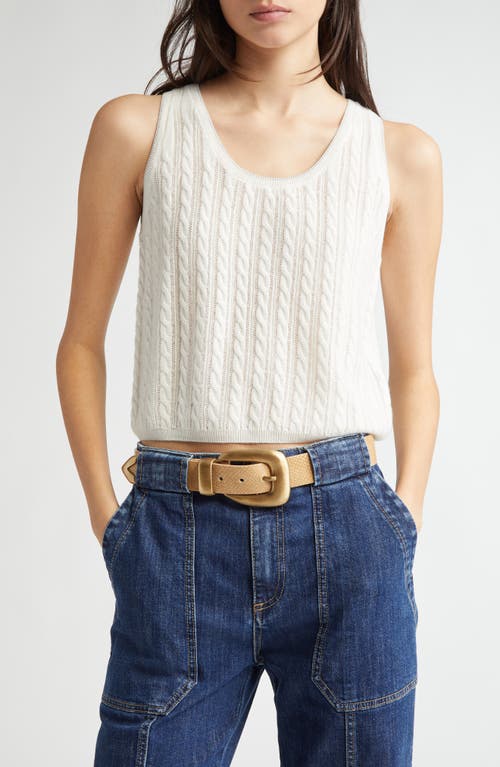 Eleventy Cable Knit Sleeveless Sweater In White