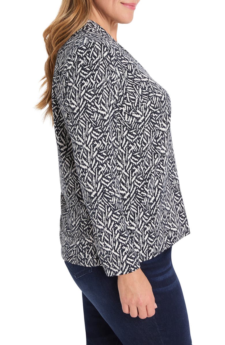 NIC+ZOE Geo Toss Knit Top, Alternate, color, Indigo Multi