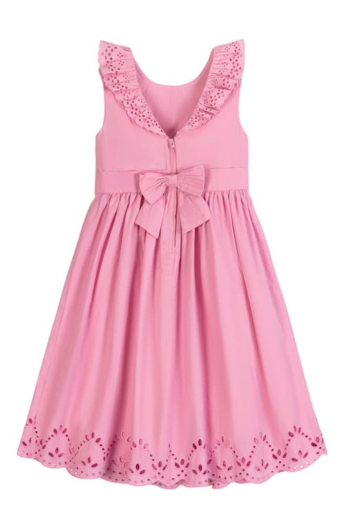 Hope & Henry Girls' Organic Ruffle Collar Party Dress, Toddler In Classic Pink