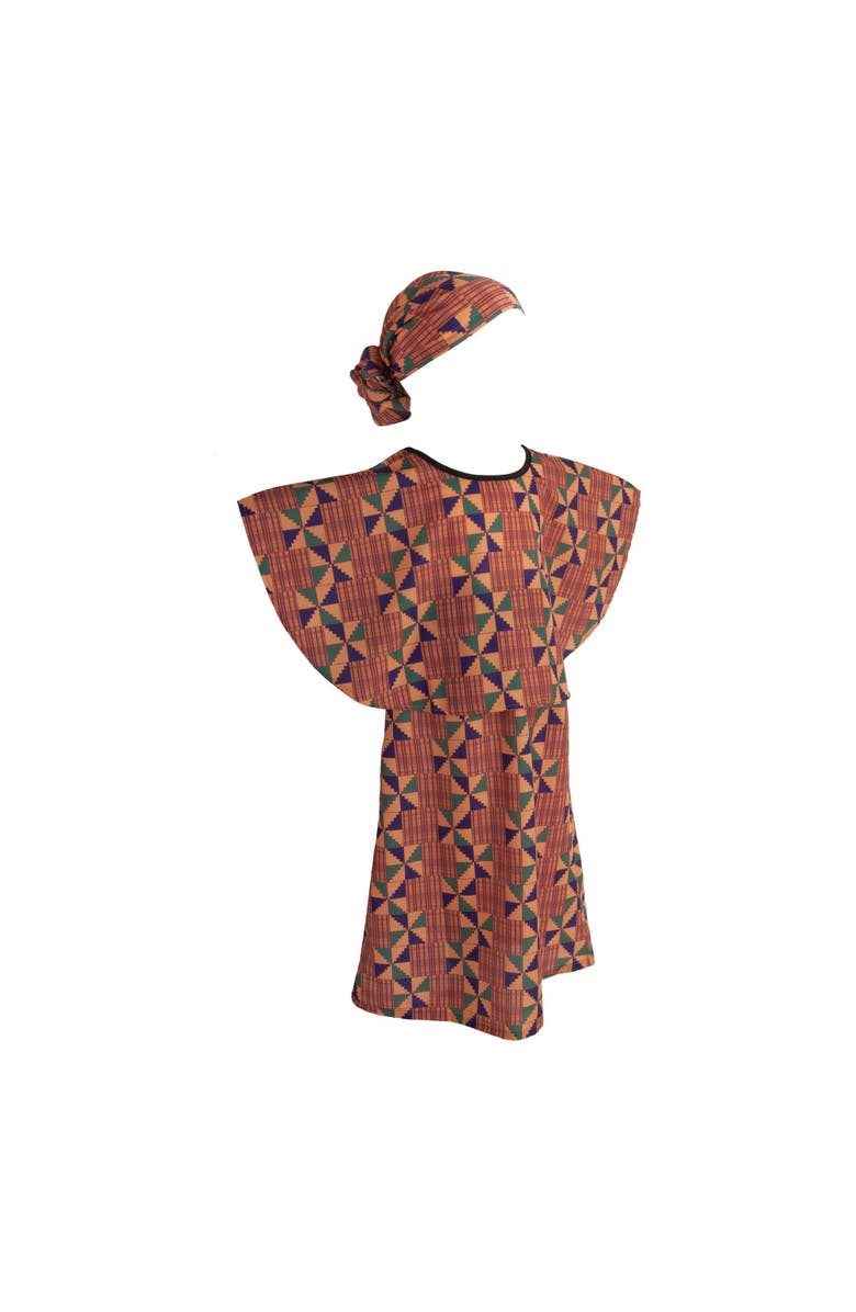Kaplan Early Learning Company Festive Kente-Inspired Boubou Girl Garment, Alternate, color, Multicolor