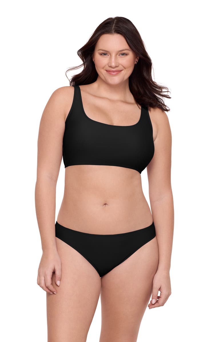 Aqua Green Longline Tank Bikini Set, Main, color, Black