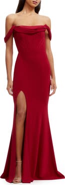 Dress the Population Melania Off the Shoulder Gown