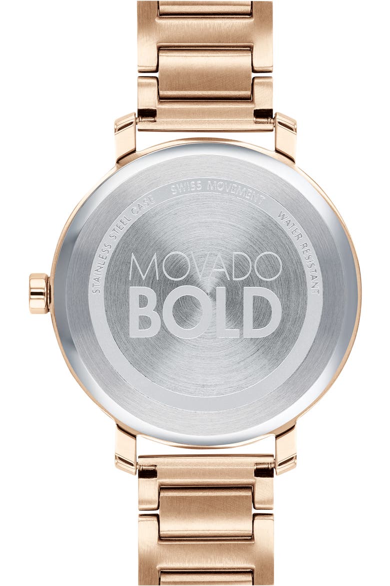 Bold Bracelet Watch, 34mm, Alternate, color, ROSE GOLD