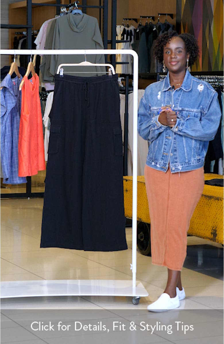 Cotton Gauze Cover-Up Cargo Pants, sales video thumbnail