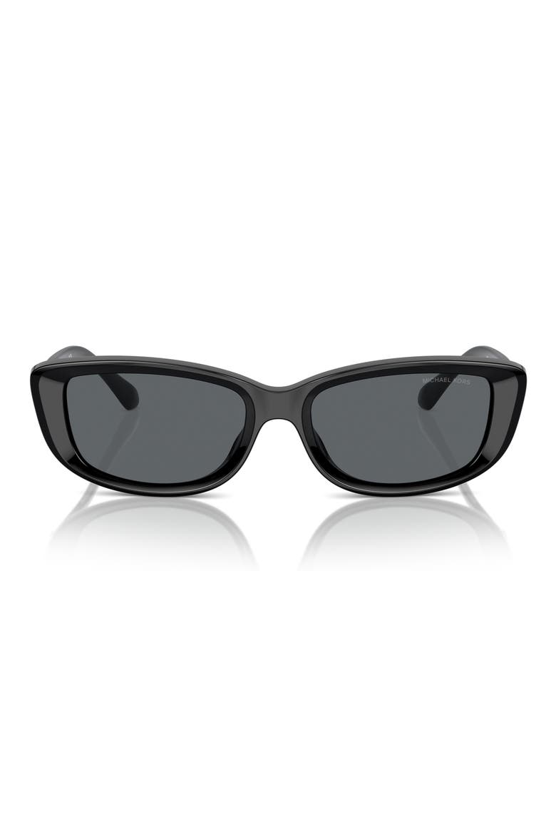 Asheville 54mm Rectangular Sunglasses, Main, color, BLACK / DARK GREY SOLID