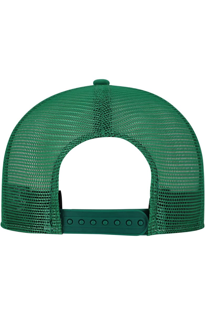 New Era Men's New Era White/Green New York Jets Striped A-Frame 9FIFTY Adjustable Trucker Snapback Hat, Alternate, color, White