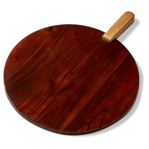 Verge Round Board Natural Mango Wood Everyday Serving Tray