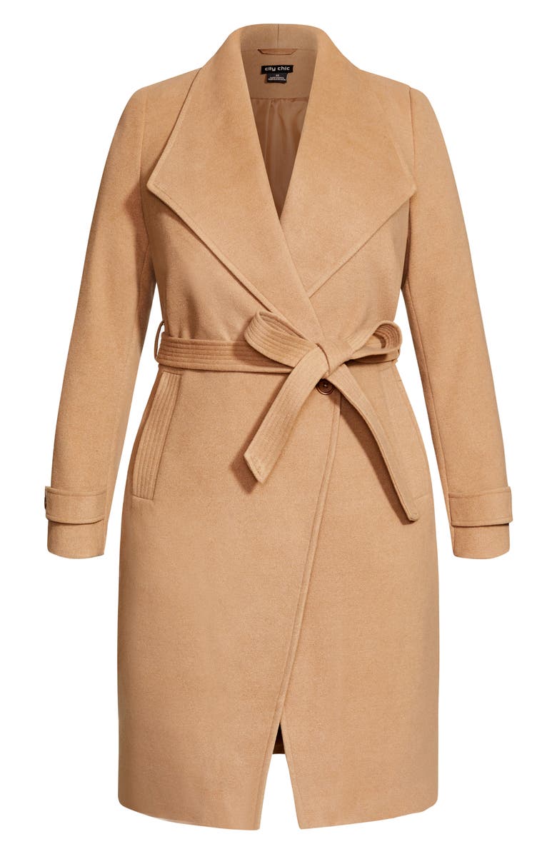 City Chic So Chic Wrap Coat, Alternate, color, 