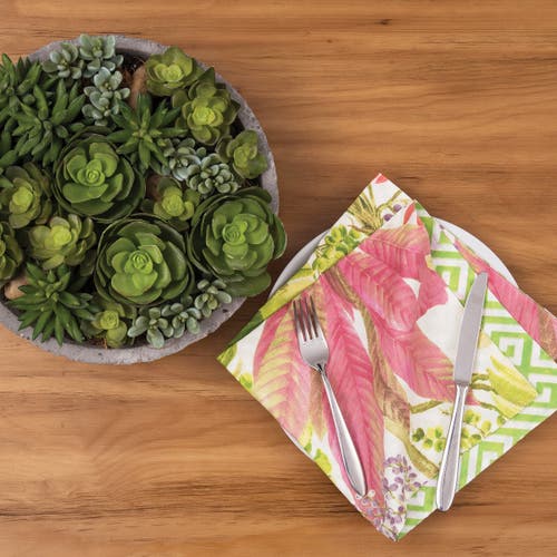C & F Home C&f Home Moana Cotton Reversible Napkin Set Of 6 In Green