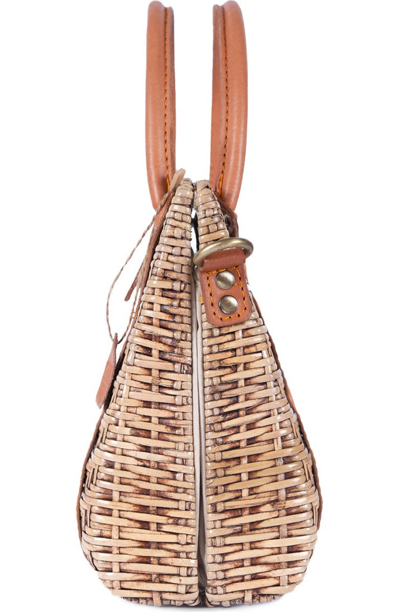 Jelavu Morgana Rattan & Leather Shoulder Bag, Alternate, color, Tan