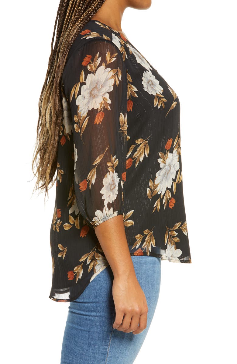 ASTR the Label Floral V-Neck Top, Alternate, color,