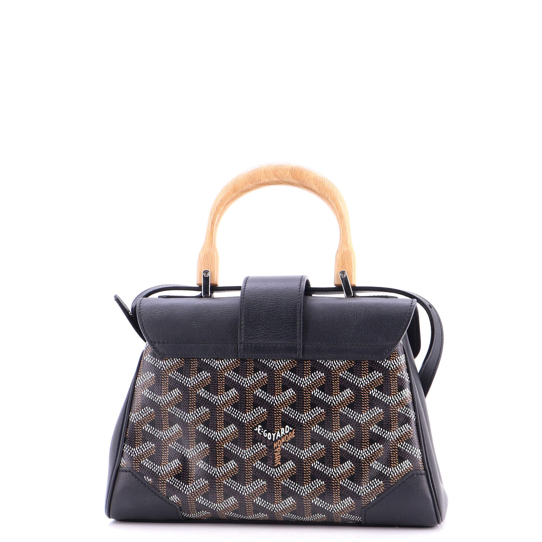 Saigon Top Handle Bag Coated Canvas with Leather Mini, Alternate, color, Black