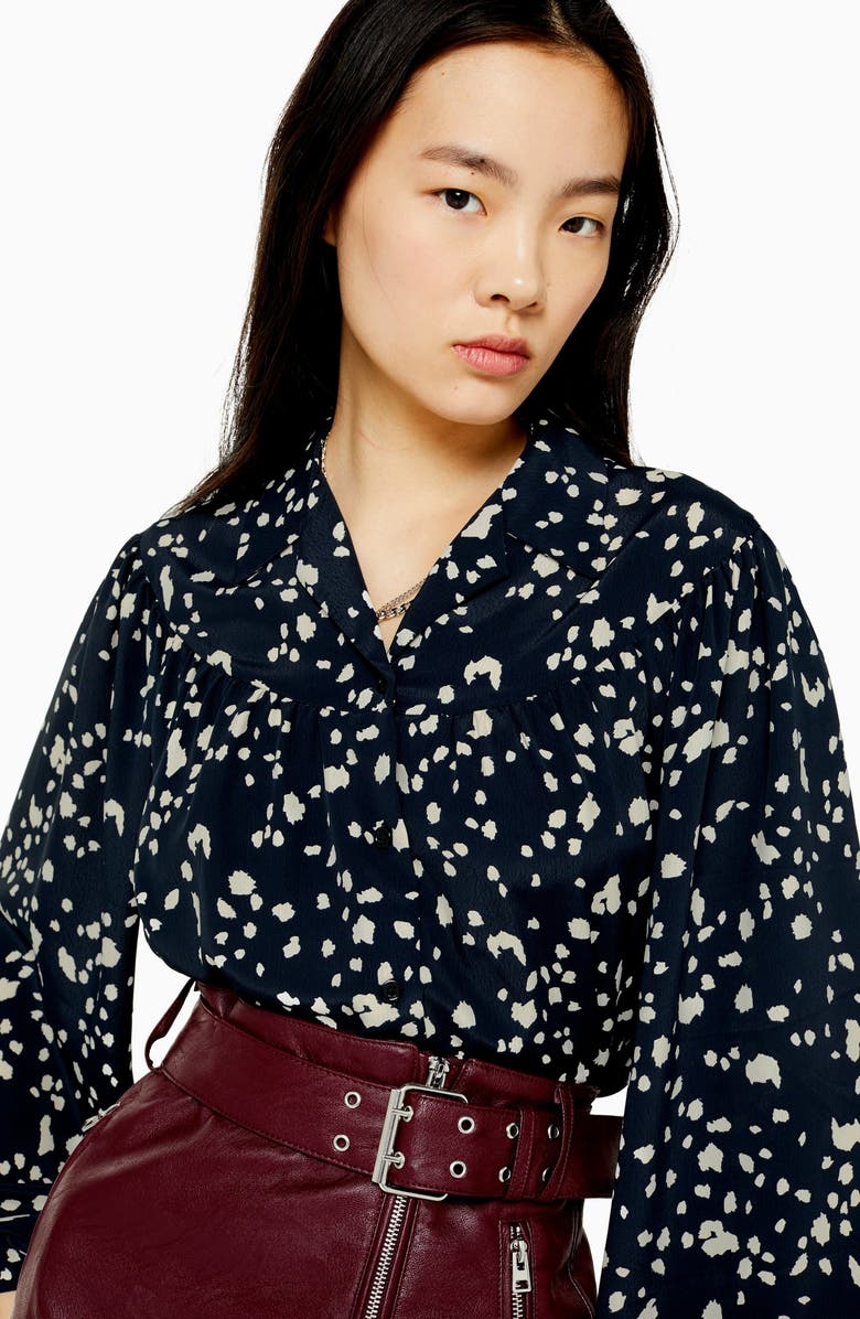 Topshop Animal Print Shirt, Alternate, color, 