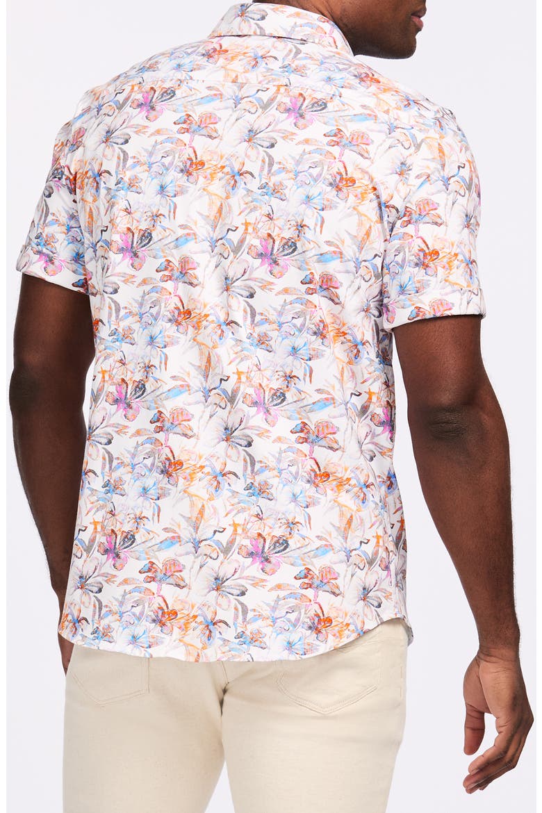 Short Sleeve Stretch Cotton Button-Up Shirt, Alternate, color, WHITE