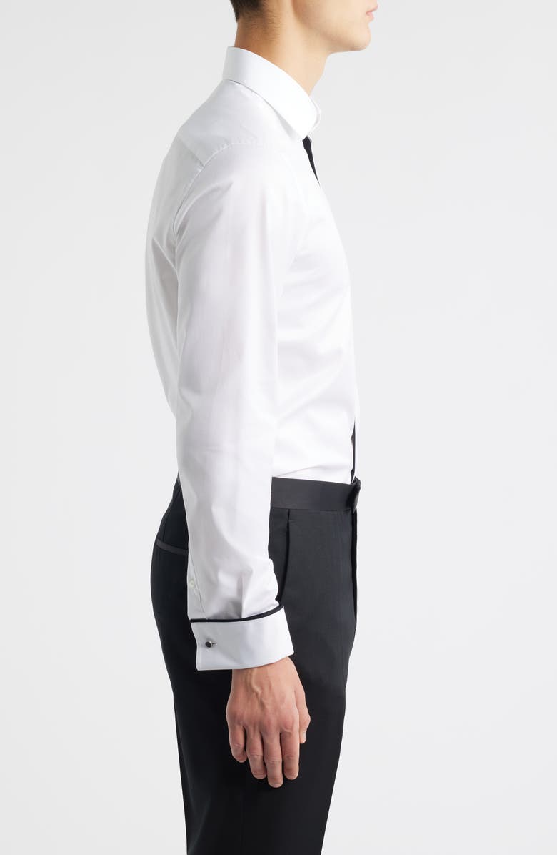 1863 by Eterna Slim Fit White Non-Iron Cotton Twill Tuxedo Shirt, Alternate, color, White