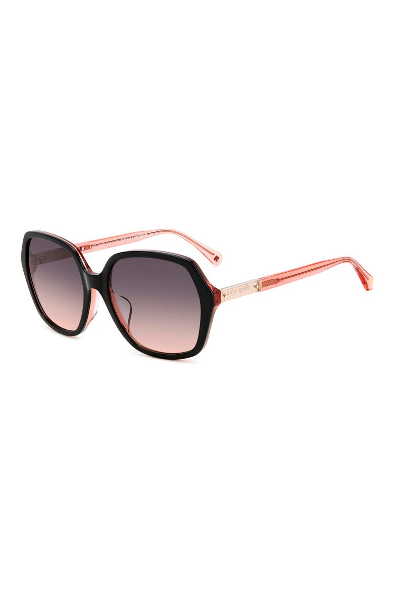 ellery 57mm square sunglasses, Alternate, color, BLACK PINK