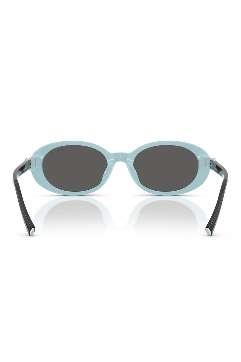 54mm Oval Sunglasses, Alternate, color, BLACK ON TIFFANY BLUE / DARK GREY