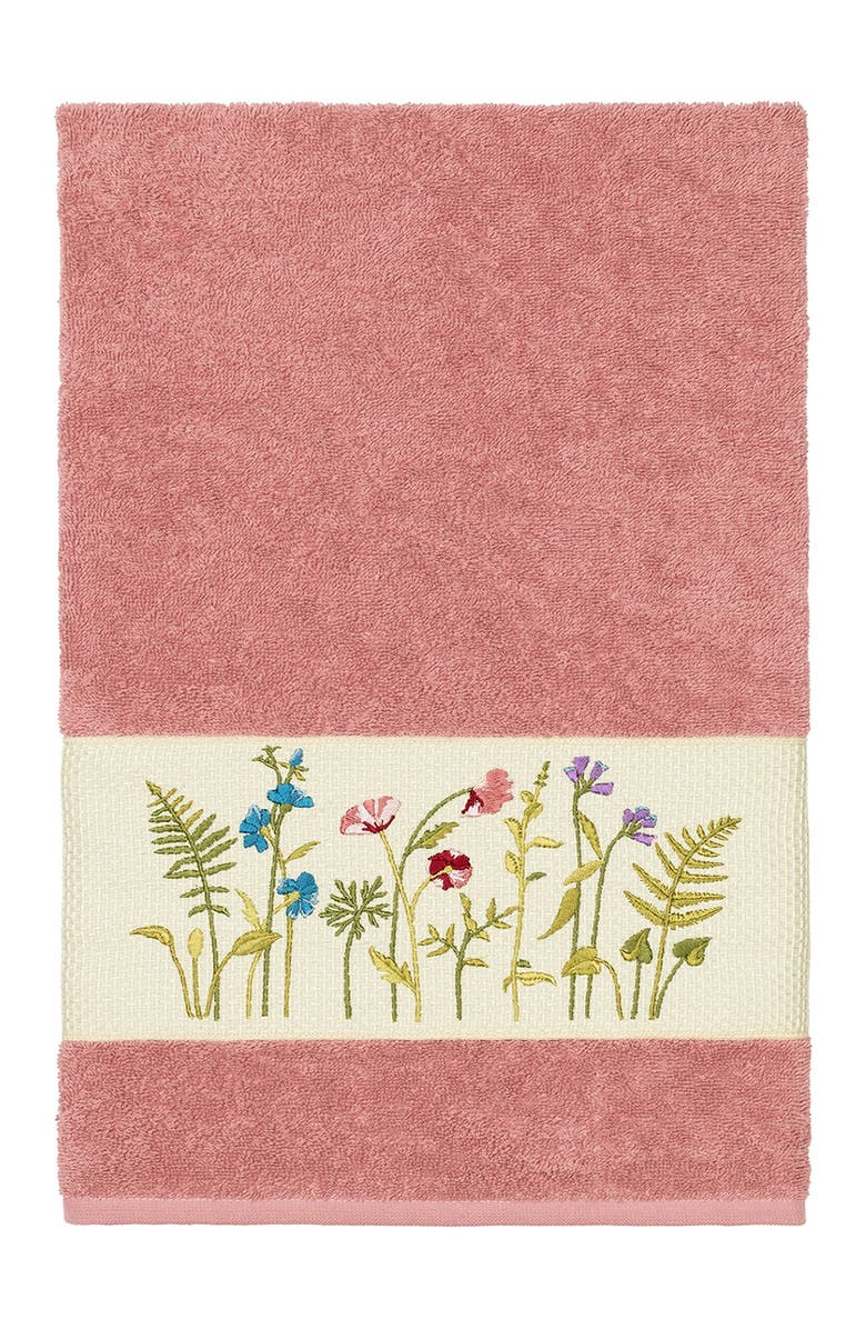 Linum Home Textiles Serenity Embellished Bath Towel - Tea Rose, Main, color, Tea Rose