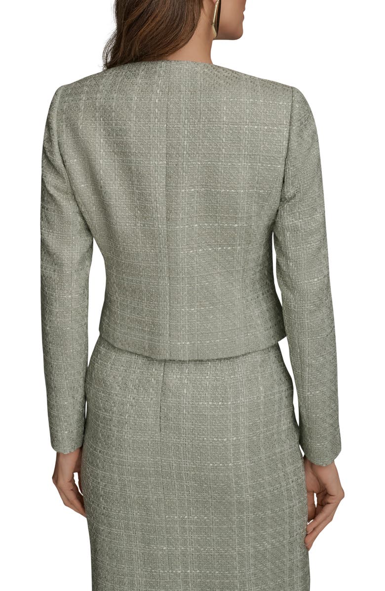 Donna Karan New York Button Front Tweed Jacket, Alternate, color, Weathered Sage