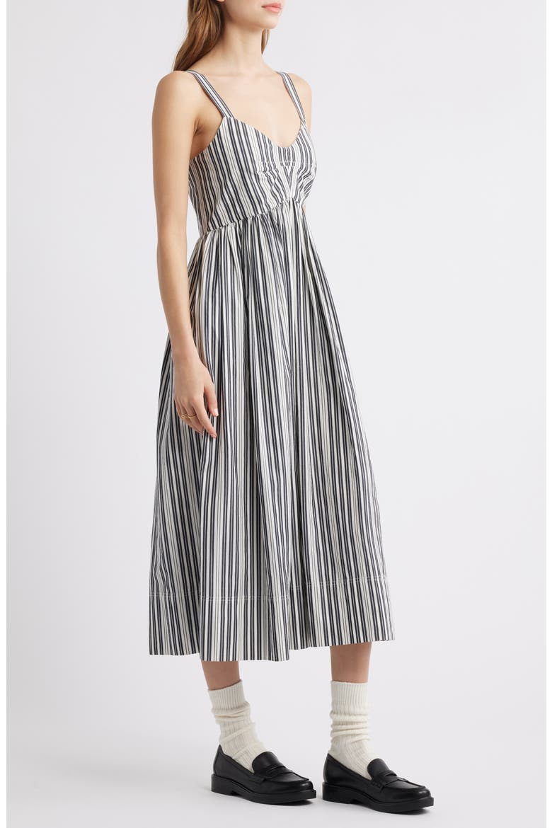 The Reyes Stripe Cotton Midi Sundress, Alternate, color, PARCHMENT STRIPE