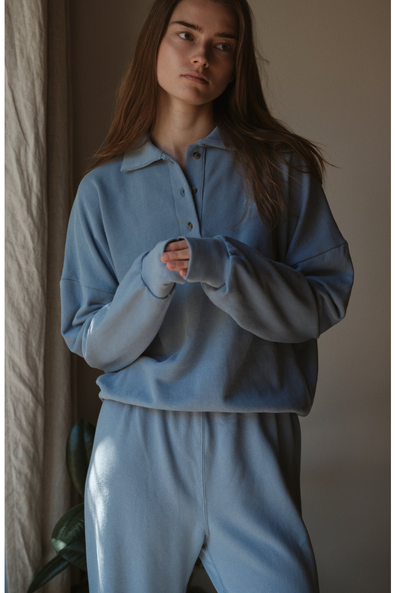 Long Sleeve Polo, Alternate, color, Heritage Blue