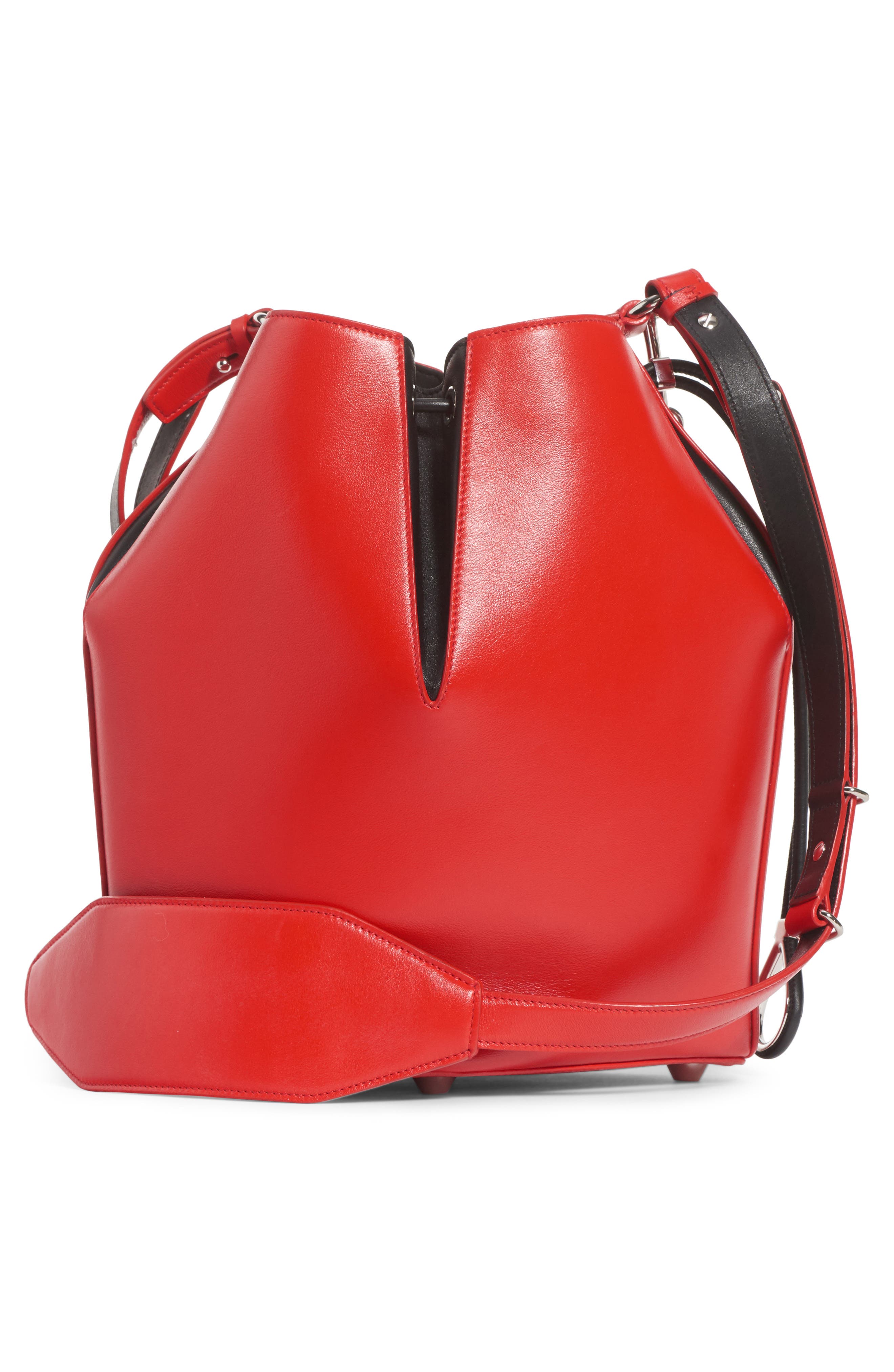 McQueen Alexander McQueen Leather Bucket Bag, Alternate, color, 