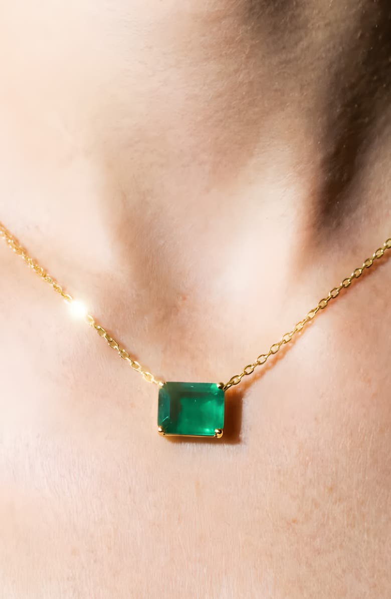 The M Jewelers The Green Solitaire Pendant Necklace, Alternate, color, Gold